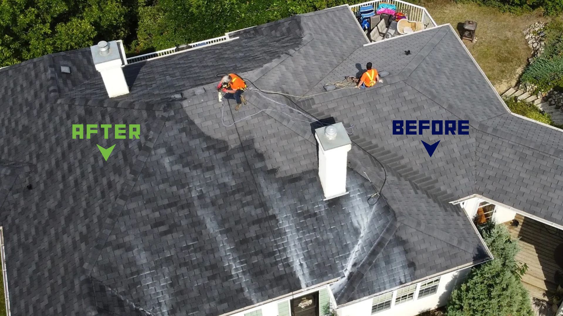 Before and after roof renew rejuvenation