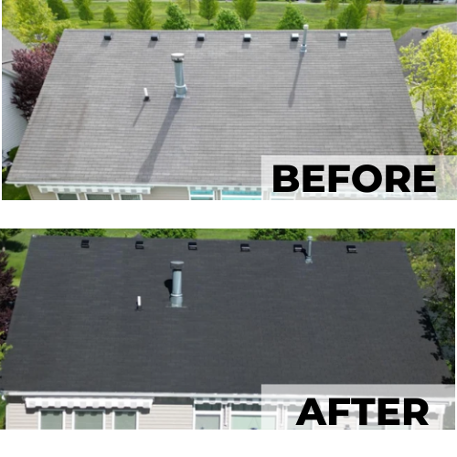 Before and after roof renew